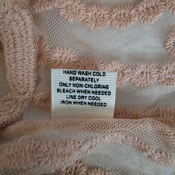 Ultra Pink Light Pink Lace Embroidered Floral 3/4 Sleeve Blouse Women's Size 1X - Picture 6 of 10